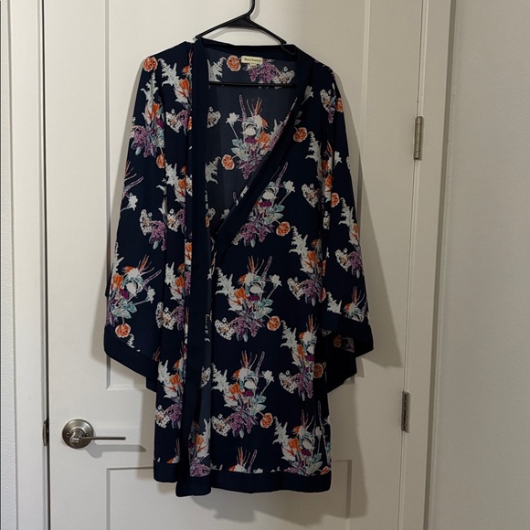 World Market Floral Kimono Robe - Navy - Picture 5 of 6